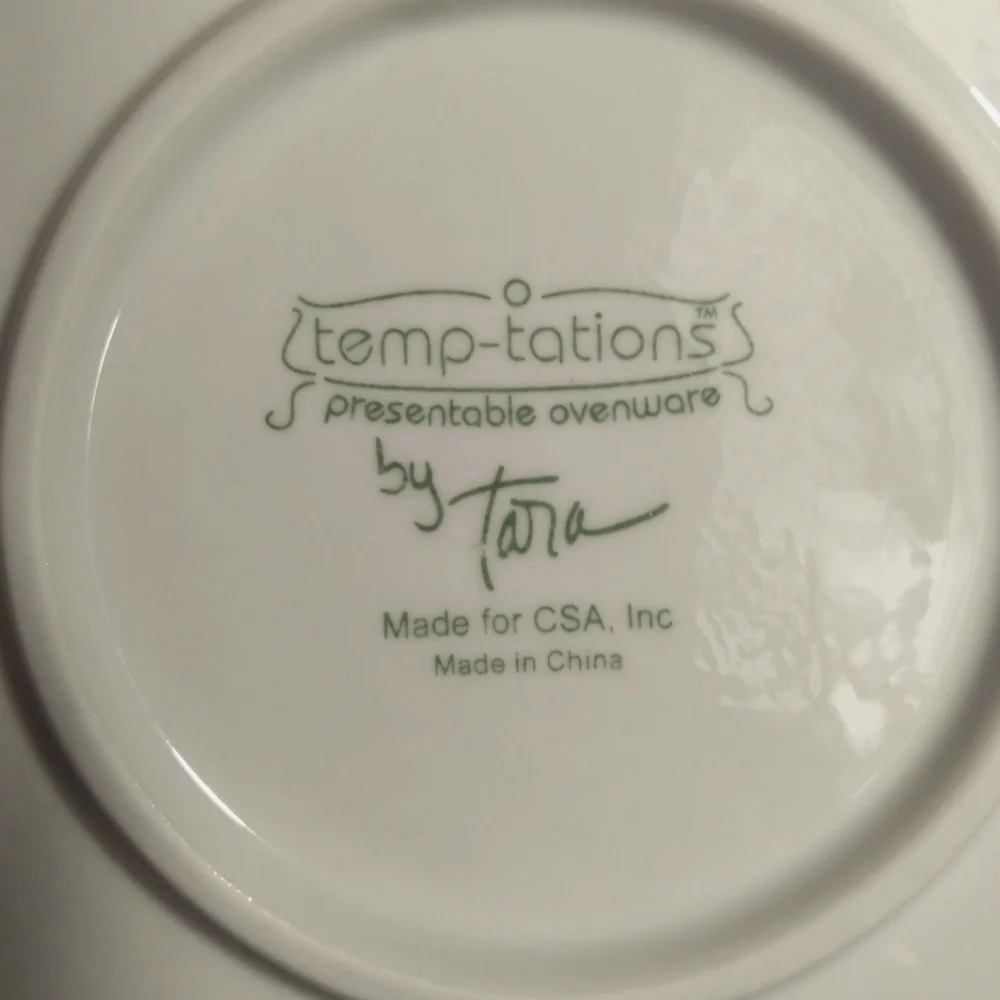 11' TEMP-TATIONS By Tara Casserole/Baking Dish in Red/Yellow Floral - 1QT.